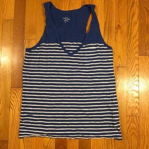 J Crew cotton blue and white striped tank top